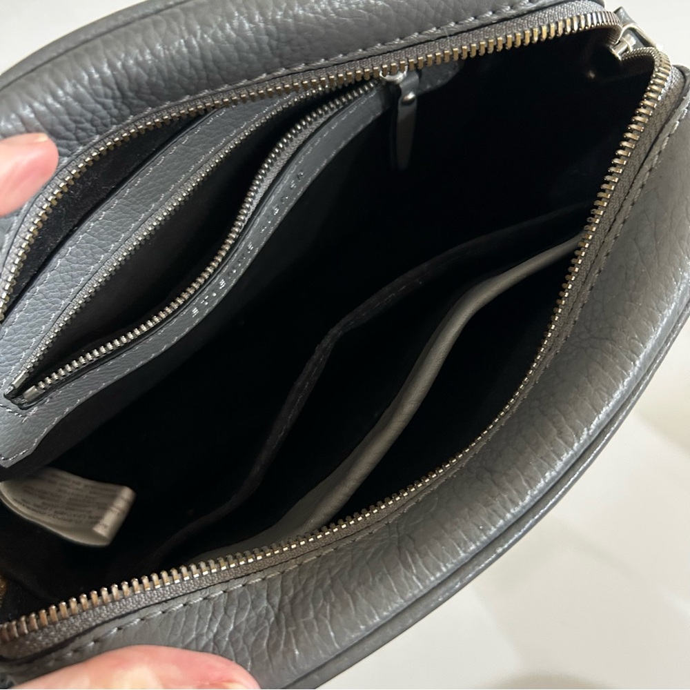 Etienne Aigner Gray Pebble Leather Crossbody Bag - Picture 10 of 11